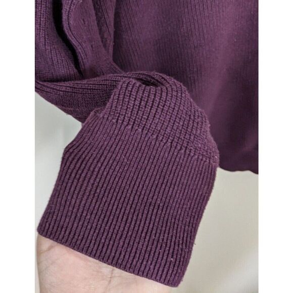 Athleta Pima Cotton Blend Crewneck Knit Asymmetrical Hem Sweater Size Medium - Picture 6 of 8